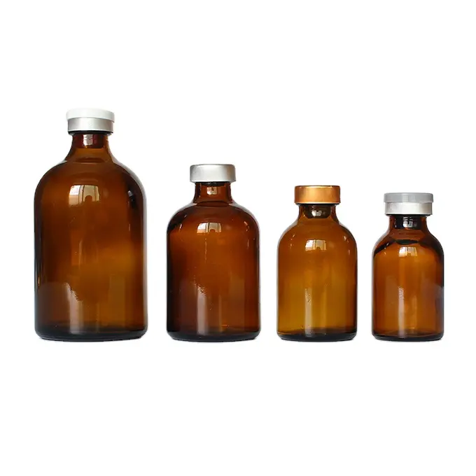 GL Factory Price 30ml Amber Mold Crimp Glass Vial