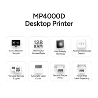 MEFERI MP4000D Impresora de Etiquetas Adhesivas, Impresora Industrial de 4 Pulgadas, 1D, 2D, QR, Código de Barras, Envío