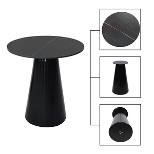 مسحوق أسود مطلي بقاعدة مخروطية تناسب الطاولة المستديرة أعلى طاولة السرير - Product Image 2