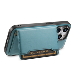 Denior Durable Retro Calfskin Texture Folding Bumper Vintage PU Cowhide Magnetic Case for <strong>iPhone</strong> 17 16 15 14 13 12 Series - Product Image 5