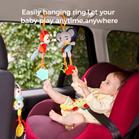 Tumama enfants doux sécurité poussette jouets bébé apaisant anneau de dentition peluche hochet froissé grinçant jouet suspendu siège de voiture berceau Mobile