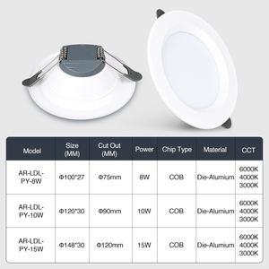 ไฟดาวน์ไลท์เชิงพาณิชย์สำหรับโรงแรม ขายส่ง ไฟสปอตไลท์ LED แบบฝัง ป้องกันแสงสะท้อน โครงอะลูมิเนียมไร้ขอบ สำหรับห้างสรรพสินค้า สำนักงาน - Product Image 6