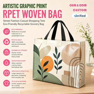 Sac tissé à imprimé graphique artistique, mode streetwear, sac de shopping décontracté, sac d'épicerie écologique recyclable - Product Image 1