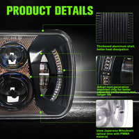 Forool De Luz Led Camion 7 Polegada Led phares De voiture lampe frontale pour Jeep Cherokee pour 1997 Toyota Hilux lumières