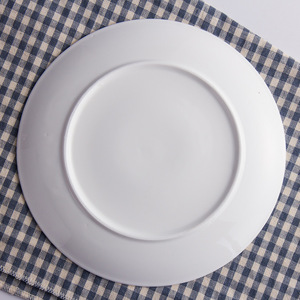 Assiettes à steak en porcelaine de style occidental, rondes, peu profondes, en céramique blanche pure, vaisselle d'hôtel, usage quotidien - Product Image 4