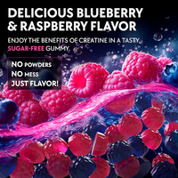 ENERGY Gummies Protéinés Personnalisés Saveur Fruitée à la Créatine Monohydrate 8000mg – Énergie Naturelle et Soutien Digestif Pré-entraînement
