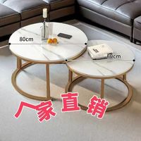 Table basse convertible de luxe moderne avec plateau en marbre et centre de rangement en métal durable pour hôtel et salon - Mobilier d'usine