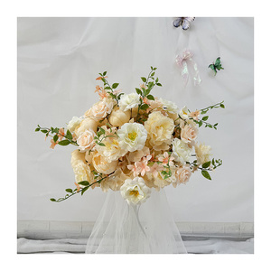 QYY-Q246 Meilleure Vente Grandes Compositions Florales <span class=keywords><strong>de</strong></span> Mariage Boule <span class=keywords><strong>de</strong></span> Fleurs Artificielles en Soie Grande <span class=keywords><strong>Rose</strong></span> - Product Image 1