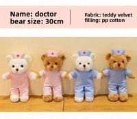 Peluche Ourson Infirmière Mignonne et Douce, Jouet en Peluche Ange Blanc, Ourson en Peluche Personnalisé avec Logo Imprimé, Jouets en Peluche Animaux Rembourrés Personnalisés