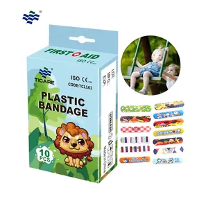 Ticare Pharmacy kids cartoon finger dressing first aid adhesive bandage custom color printed heal blister band aid wound plaster