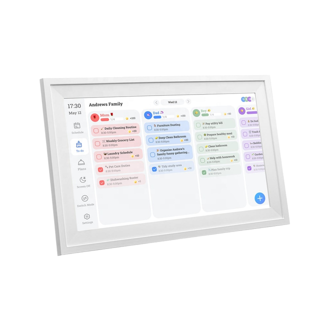 10-Inch Smart Touch Interactive Display Digital Photo Frame WiFi Calendar Family Schedule Chore Chart MP4 Digital Photo Support