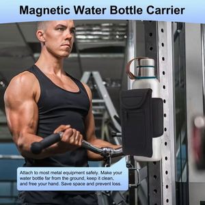 Free Sample Custom Logo Neoprene Magnetic <b>Water</b> Bottle Sleeve Holder <b>Pouch</b> Bag Non-slip Gym Fitness Zipper Pockets Insulation - Product Image 5