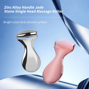 Strumento dimagrante per la cura della pelle del <span class=keywords><strong>viso</strong></span> manico In Guasha In lega di zinco Set di rulli In <span class=keywords><strong>pietra</strong></span> di giada rullo facciale Anti-età Gua Sha 2 In 1 massaggiatore - Product Image 2