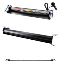 Barre lumineuse d'avertissement COB à 3 sections, balise stroboscopique avec base en forme de pelle et ventouses, lumière clignotante pour pare-brise de voiture