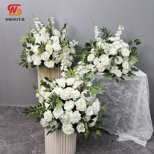 LISSE haute qualité 60cm blanc décoration de mariage centres de Table allée soie fleur artificielle Rose verdure boule florale - Product Image 6