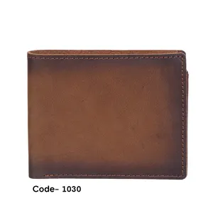 Direct Factory Supply Hunter Leather and Crocodile Print Tri Fold Wallet for Birthday Gifting use from Indian Supplier