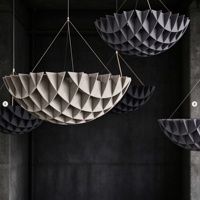 Panneaux acoustiques suspendus en feutre PET rainuré, plissés géométriques 3D, pour plafond, absorption sonore, vente en gros OEM