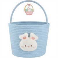 Panier de Pâques personnalisé avec poignée, forme ovale, lapin, corde tressée, cadeau vide, œufs, panier de chasse au trésor pour bébé, en bois