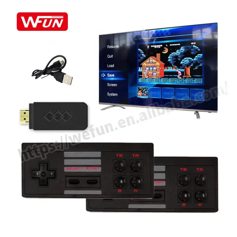 Y2 U-Box 무선 USB 비디오 818 게임 콘솔 HD TV 내장 950 클래식 비디오 게임 스틱 듀얼 게임 패드