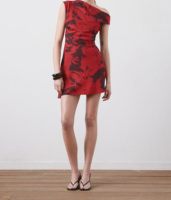 Robe Courte d'Été Sans Manches pour Femme, Motif Floral Abstrait, Tissu Froissé, Coupe Trapèze, Décontractée, Idéale pour les Vacances, Vente en Gros