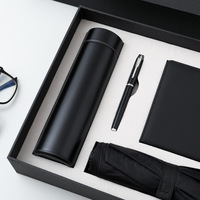 Set de Regalo de Cuaderno y Bolígrafo de Negocios de Alta Gama con LOGO Personalizado, Set de Regalo Práctico e Inteligente con Botella Térmica y Paraguas
