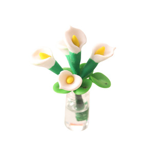 Miniatura de Comida de Juguete, Botella, Flor en Maceta, Lirio <span class=keywords><strong>Calla</strong></span>, Mini Modelo 1:12, Piezas para Casa de Muñecas Ob1 - Product Image 5