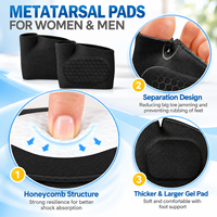 Coussinets métatarsiens antidérapants en gel pour hommes et femmes, inserts de coussinets pour l'avant-pied pour soulager la douleur du neuroma de Morton
