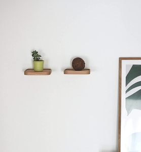 Estante de Pared Redondo de Madera, Estantes Colgantes de Madera, Decoración de Pared, Juego de 2 - Product Image 6