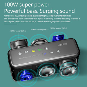 Xdobo X8 Max 100W Xách Tay Cho <span class=keywords><strong>Bluetooth</strong></span> Loa Cao Ngoài Trời Không Thấm Nước TWS Loa Máy Tính RGB Cho Nhà Theatre Đảng Pin - Product Image 3
