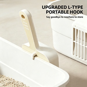 Pelle à litière pour chat à double mode de tamisage, réglage de la taille des fentes par un seul bouton, pour litière agglomérante en granulés et litière cristallisée - Product Image 5