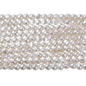 Perles d'eau douce baroques de 7-8 mm avec trou latéral, perles naturelles à deux faces, matériau pour collier et bracelet DIY, perles en vrac en gros - Product Image 5