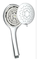 Douche à main écologique 3 fonctions avec plaque de fixation amovible, régulateur de débit à 3 niveaux, entièrement chromée