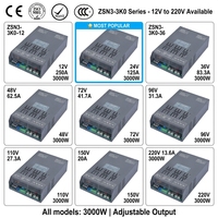 Alimentation à découpage haute puissance 3KW, sortie CC 12V 24V 36V 48V 72V 96V 110V 150V 220V, chargeur de batterie à courant constant