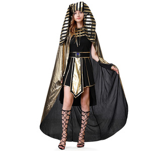 Disfraz de Cleopatra Faraona Egipcia Yi Xiaoyi para Adultos Unisex, Traje de Pareja para Halloween, Temática del Antiguo Egipto en Negro y Dorado - Product Image 5