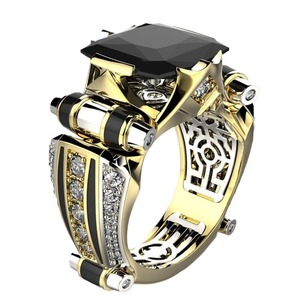 Anillo <span class=keywords><strong>de</strong></span> aleación con incrustaciones micro <span class=keywords><strong>de</strong></span> piedra natural cuadrada creada en <span class=keywords><strong>laboratorio</strong></span>, estilo hip hop, dorado, <span class=keywords><strong>de</strong></span> cara ancha, europeo-americano, explosiones transfronterizas 2026 - Product Image 5