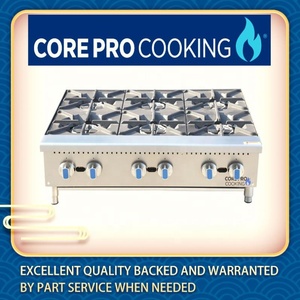 Encimera de servicio pesado Placa caliente de gas 6 quemadores Gama de acero inoxidable para hotel - Product Image 6