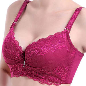 Bralette con aros y encaje para mujer, talla grande, push-up, ecológico, transpirable, copa 3/4, tirantes convertibles, lencería sexy - Product Image 1