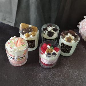 Velas Aromáticas de Lujo Hechas a Mano con Etiqueta <span class=keywords><strong>Privada</strong></span> Única, Velas Perfumadas de Cera de Soya con Forma de Pastel, Comida, Helado y Postre - Product Image 6