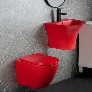 浴室用类似陶瓷圆形无水箱壁挂式悬挂马桶
