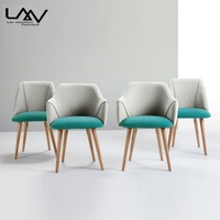 Chaise de salle à manger avec pieds en tissu bois massif, mobilier nordique de style nordique, pour restaurant, café, hôtel, salle à manger