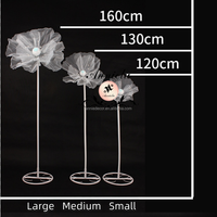 ANNIELU Lot de 3 fleurs artificielles géantes en organza de soie pour décorations de scène de mariage et de fête