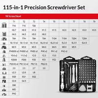 HYTD 115 en 1 – Kit de tournevis de précision multifonctionnel OEM avec étui pour démontage et réparation de téléphones, ordinateurs et montres – Outils en carbone
