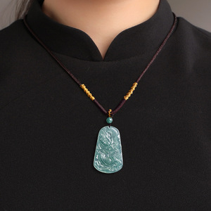 Colgante <span class=keywords><strong>de</strong></span> Dragón del Zodíaco <span class=keywords><strong>de</strong></span> <span class=keywords><strong>Jade</strong></span>íta Natural Grado A, Dragón Azul Agua en el Cielo, Tipo Hielo, Estilo Étnico Unisex, Venta al por Mayor - Product Image 4