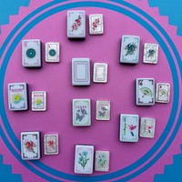 Fichas de Mahjong Americanas de Lujo en Blanco Perla con Diseño de Mariposa, Juego de Mahjong Acrílico de Una Sola Capa para Regalo y Entretenimiento