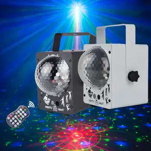 Ses aktif parti Dj Bar Strobe disko ayna topu Rgb Led sahne lazer projektör ışıkları partiler için Karaoke noel kulübü pub