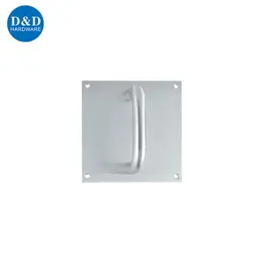 Backplate Door Handle Stainless Steel Pull Handle on Plate for Metal Wooden Door