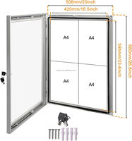 Tableau d'affichage verrouillé de 45mm Cadre en aluminium Boîtier verrouillable Tableau d'affichage argenté ou noir avec clés