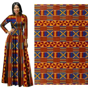 Custom african wax printed fabric polyester 6 yards ghana wax fabric manufacturers in china