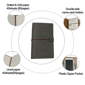 Custom Logo <strong>Leather</strong> <strong>Refillable</strong> <strong>Leather</strong> Journal Travelers <strong>Notebook</strong> With Lined Pages and Pockets - Product Image 3