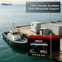 Batterie LiFePO4 à décharge profonde 24V 200AH 5KW Grade A Marine Bluetooth Smart BMS Prise Anderson 6000 Cycles CE RoHS IP67 OEM ODM